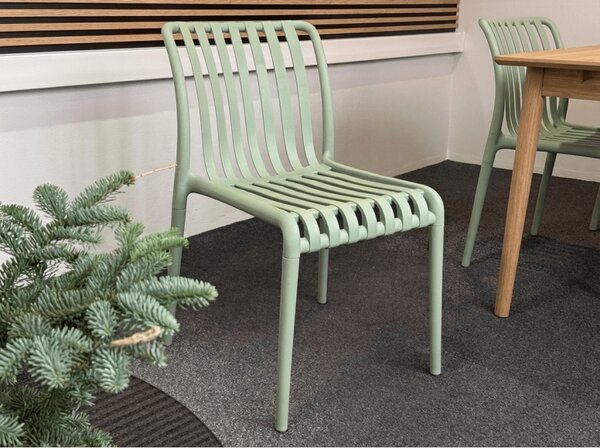 Zahradní set TREGO ISLAND - 4 židle a kulatý stůl ø 90 cm, zelená