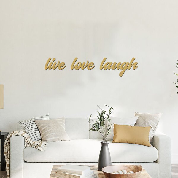 Dřevěný nápis na zeď LIVE LOVE LAUGH Zvolte barvu dekoru: Bílá | Rozměry (cm): 50x10