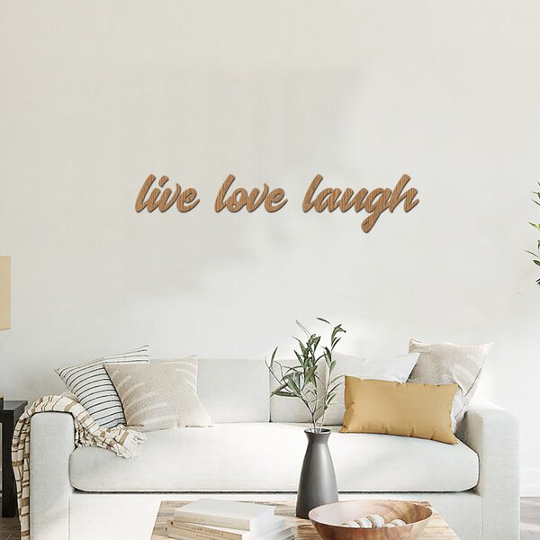 Dřevěný nápis na zeď LIVE LOVE LAUGH Zvolte barvu dekoru: Bílá | Rozměry (cm): 50x10