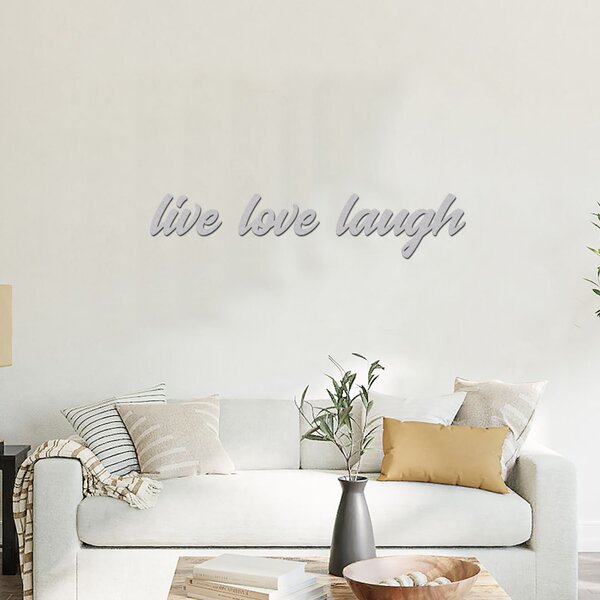 Dřevěný nápis na zeď LIVE LOVE LAUGH Zvolte barvu dekoru: Bílá | Rozměry (cm): 50x10