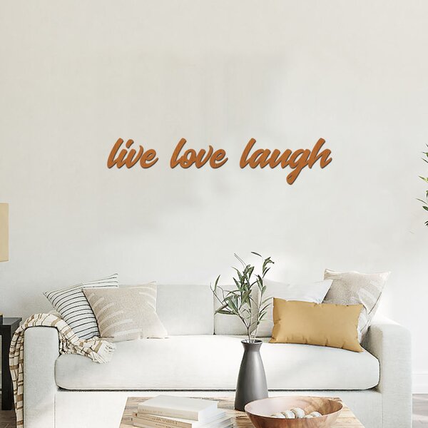 Dřevěný nápis na zeď LIVE LOVE LAUGH Zvolte barvu dekoru: Bílá | Rozměry (cm): 50x10