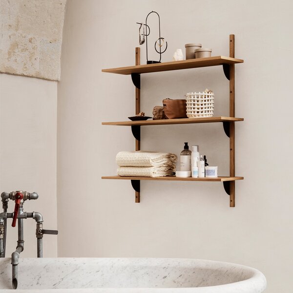 Ferm Living designové nástěnné police Sector Shelf Triple Wide