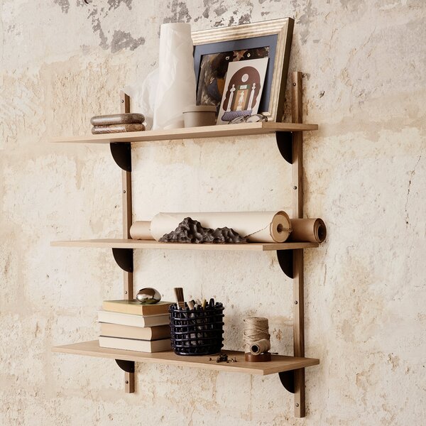 Ferm Living designové nástěnné police Sector Shelf Triple Wide