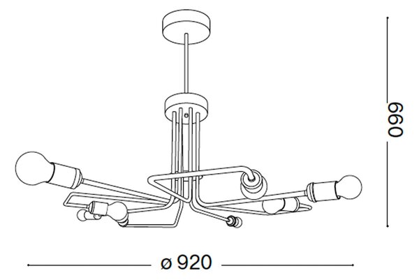 Ideal lux Triumph E27 závěsné lineární svítidlo 42cm