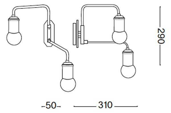 Ideal lux Triumph E27 nástěnné svítidlo 1