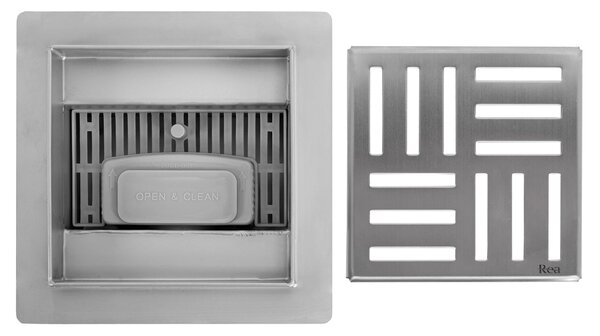 Odtokový žlab REA CROSS Nickel Brush 12x12