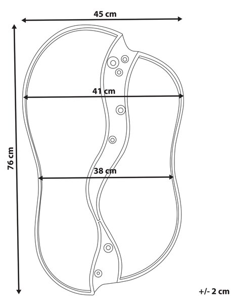 Zrcadlo TAWLEY 45 cm 76 cm Kov Zlatá