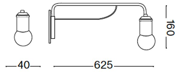 Ideal lux Triumph E27 nástěnné svítidlo 1