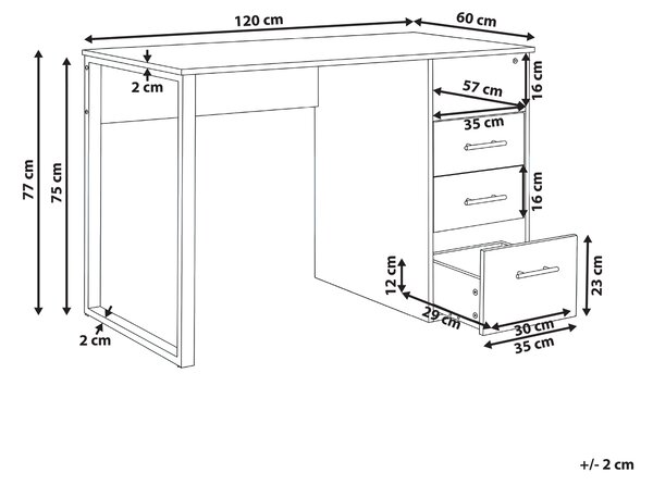 Pracovní stůl ZERLAY Bílá 120 cm 60 cm