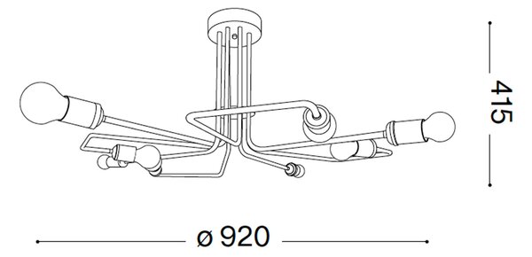 Ideal lux Triumph E27 závěsné lineární svítidlo 42cm