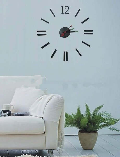 Stardeco Samolepící nástěnné hodiny černé VÝPRODEJ