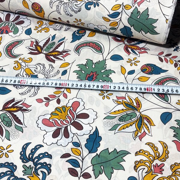 Bavlněná látka 100% bavlny, 125 g/m², šíře 160 cm, kytičky na bílém