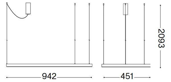 Ideal lux Waves LED závěsné svítidlo Bílá942mm