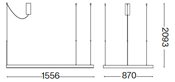 Ideal lux Waves LED závěsné svítidlo Bílá942mm