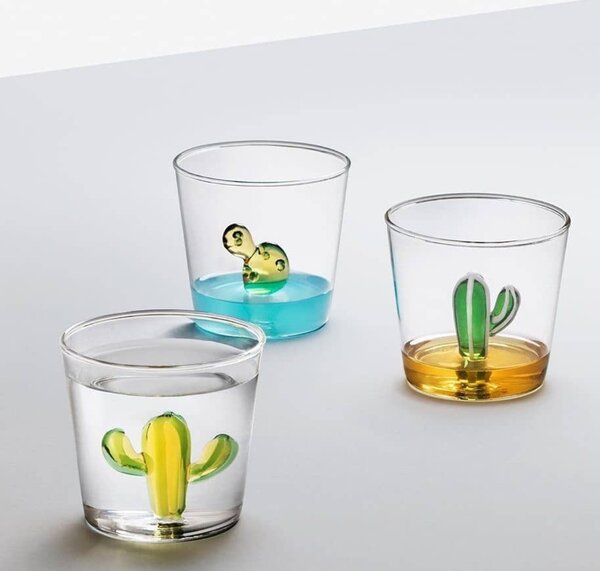 Ichendorf Milano designové sklenice na vodu Desert Plants Tumbler Cactus Pink Flower