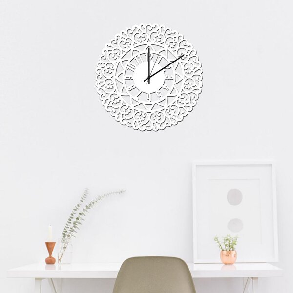 Dřevo života | Nástěnné hodiny VINTAGE | Barva: Bílá | Velikost hodin: 35x35