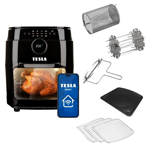 TESLA AirCook & Grill QG800 WiFi - multifunkční digitální horkovzdušná fritéza