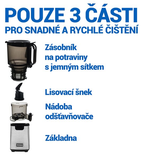 TESLA SlowJuicer SJ770 XXL Deluxe - nízkootáčkový šnekový odšťavňovač