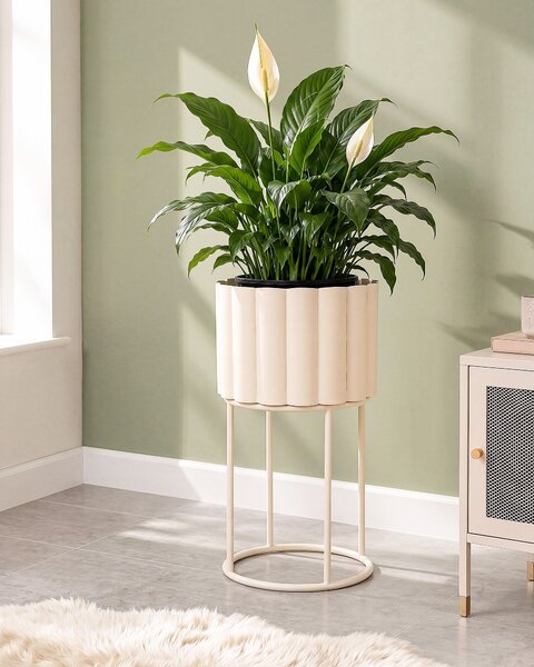 Květináč na stojanu GANTIANELLA 30 cm Kov Pastelově růžová