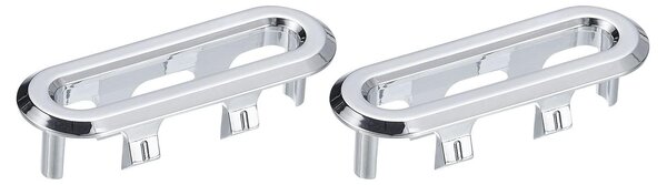Přepadový kroužek umyvadlo - Ovální - 47,6 x 13,5 mm - Stříbrná - Sada 2 ks - Do koupelny a kuchyně
