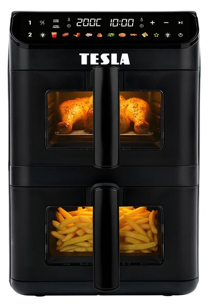 TESLA AirCook DualZone Q670 XXL - multifunkční duální digitální horkovzdušná fritéza