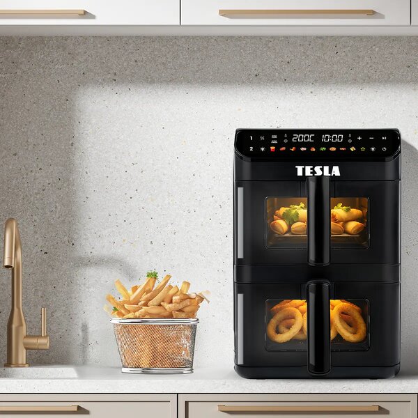 TESLA AirCook DualZone Q670 XXL - multifunkční duální digitální horkovzdušná fritéza