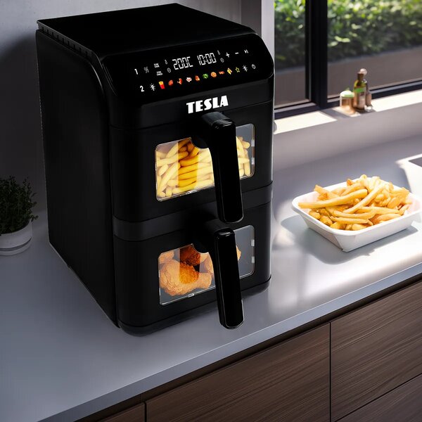 TESLA AirCook DualZone Q670 XXL - multifunkční duální digitální horkovzdušná fritéza
