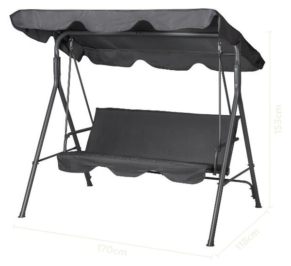 Livarno® Zahradní houpačka Hollywood s polstrováním, 170 cm (100400496)