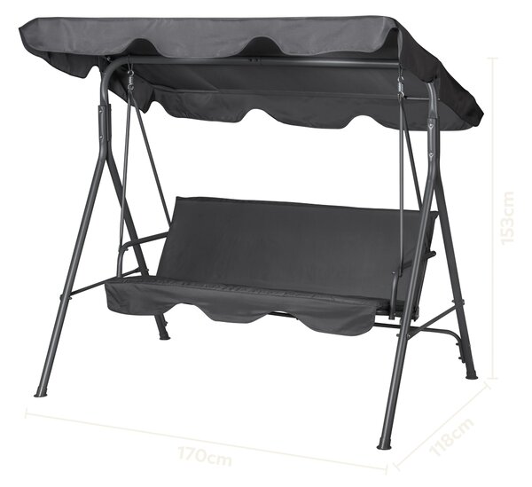 Livarno® Zahradní houpačka Hollywood s polstrováním, 170 cm (100400496)