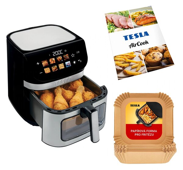 TESLA AirCook DualHeat QD73 XXL - multifunkční digitální horkovzdušná fritéza