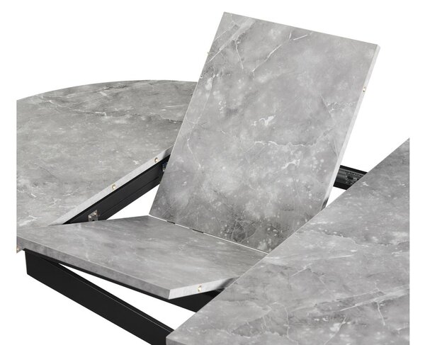 Rozkládací jídelní stůl Amero (beton + černá) (pro 4-6 osob)
