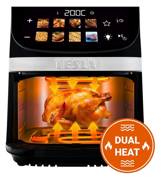 TESLA AirCook DualHeat QD73 XXL - multifunkční digitální horkovzdušná fritéza