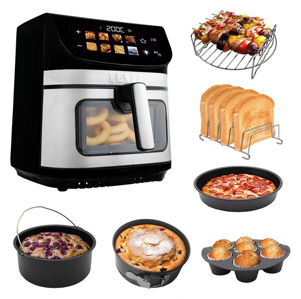 TESLA AirCook DualHeat QD73 XXL - multifunkční digitální horkovzdušná fritéza