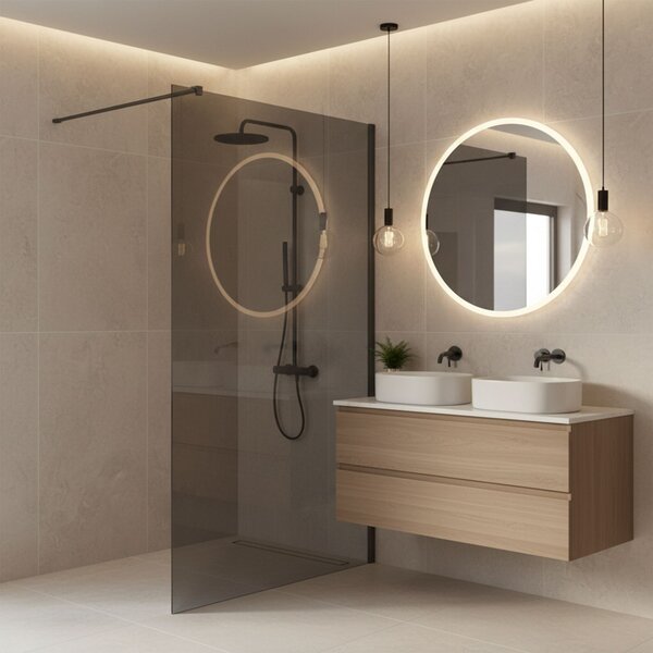 Sprchová zástěna Rea Flexi Grey / Titan 80