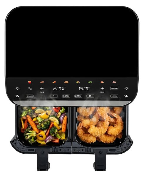 TESLA AirCook DualHeat QD464 XXL - multifunkční duální digitální horkovzdušná fritéza