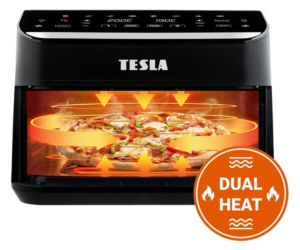TESLA AirCook DualHeat QD575 XXL - multifunkční duální digitální horkovzdušná fritéza