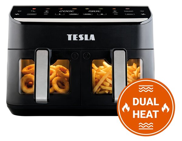 TESLA AirCook DualHeat QD464 XXL - multifunkční duální digitální horkovzdušná fritéza