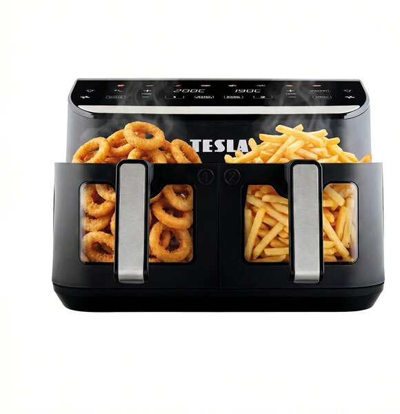 TESLA AirCook DualHeat QD464 XXL - multifunkční duální digitální horkovzdušná fritéza