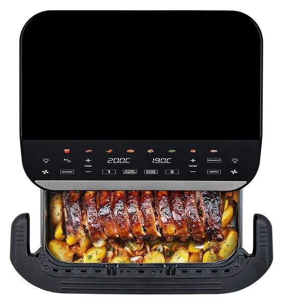 TESLA AirCook DualHeat QD575 XXL - multifunkční duální digitální horkovzdušná fritéza