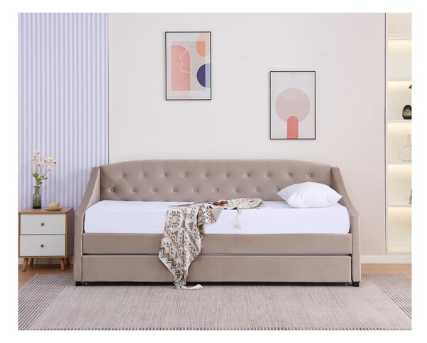 Rozkládací postel 90 cm Asesorar (hnědošedá)