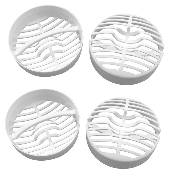 Sítko do odtoku sprchy - Golfový vzor - Plast - Bílá barva - 4 kusy