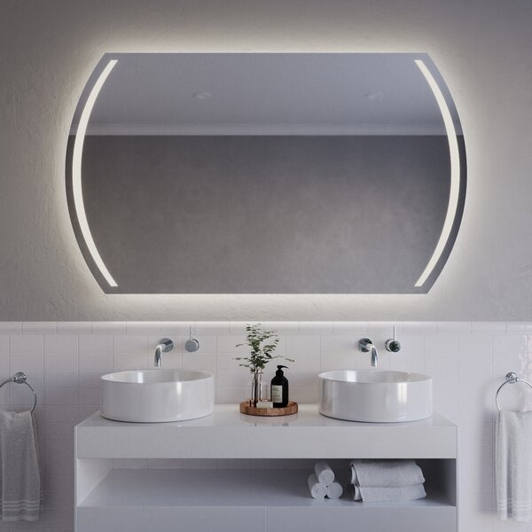 Atypické zrcadlo do koupelny s LED osvětlením A5