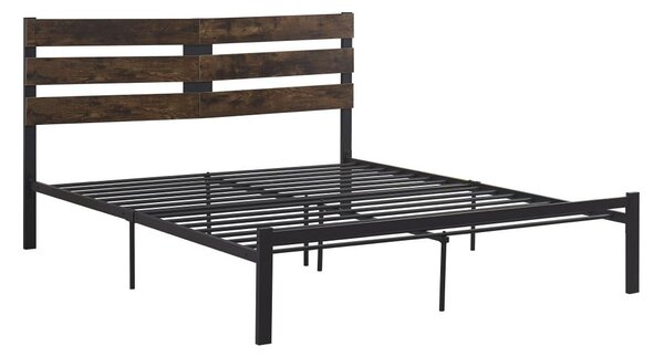 Manželská postel 160 cm Acabarian (černá + dub rustikal) (s roštem)