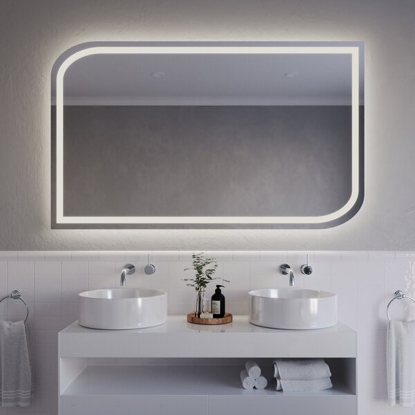 Atypické zrcadlo do koupelny s LED osvětlením A9