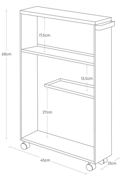 Bílý kovový koupelnový regál 47,5x68 cm Tower – YAMAZAKI