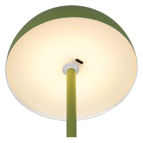 Zelená LED stolní lampa s kovovým stínidlem (výška 21 cm) Munoz – Reality