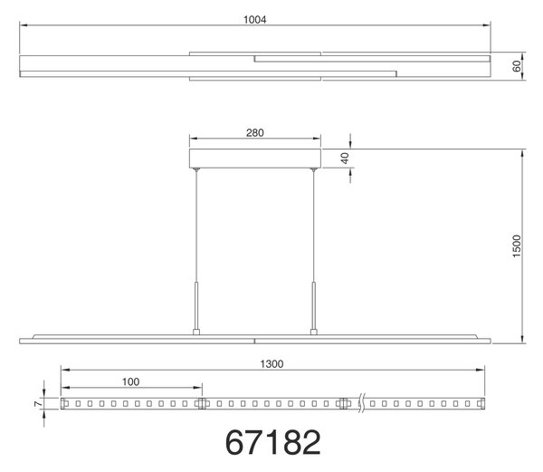 ZÁVĚSNÉ LED SVÍTIDLO, 100,4/6/150 cm Globo - Online Only svítidla, Online Only