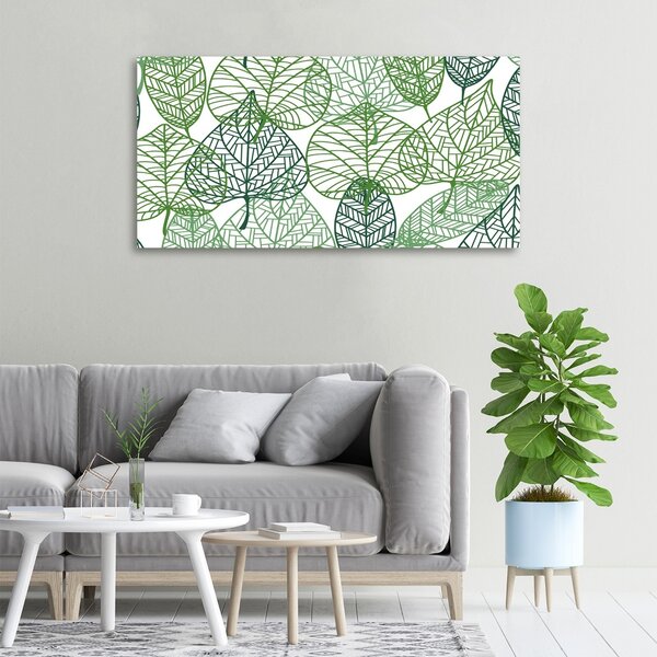Moderní obraz canvas na rámu Zelené listí vzor oc-68927464