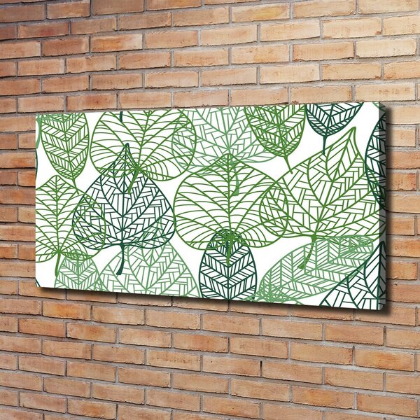 Moderní obraz canvas na rámu Zelené listí vzor oc-68927464
