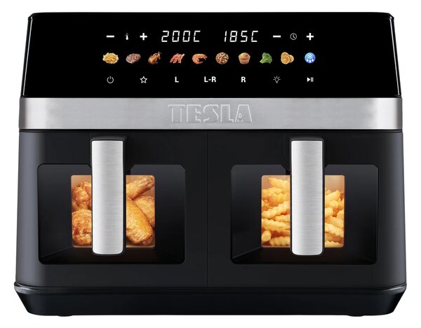 TESLA AirCook DualZone Q787 XXL Deluxe - multifunkční duální digitální horkovzdušná fritéza 2v1